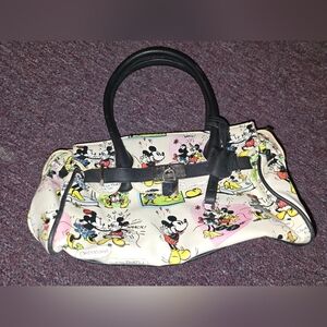 Disney Parks Bag Minnie & Mickey Mouse Cartoon Comic Handbag Purse Zippered